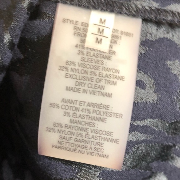 Elie Tahari Animal Print Jacquard Navy & Black Set - Picture 7 of 8